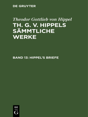 cover image of Hippel's Briefe
